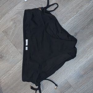 ANNE COLE Black Side Tie Bikini Swim Bottoms Small